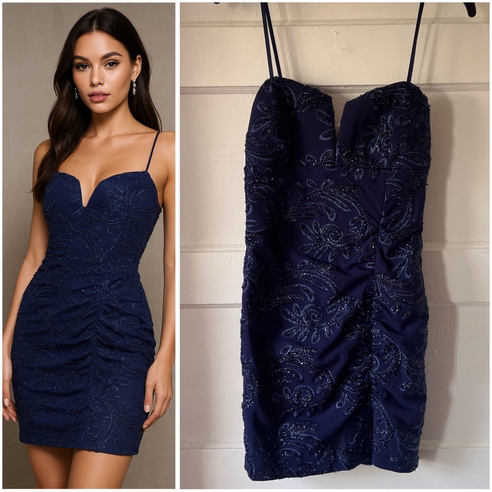 New ~ Elegant Navy Blue Women's Dress NWT  Size small